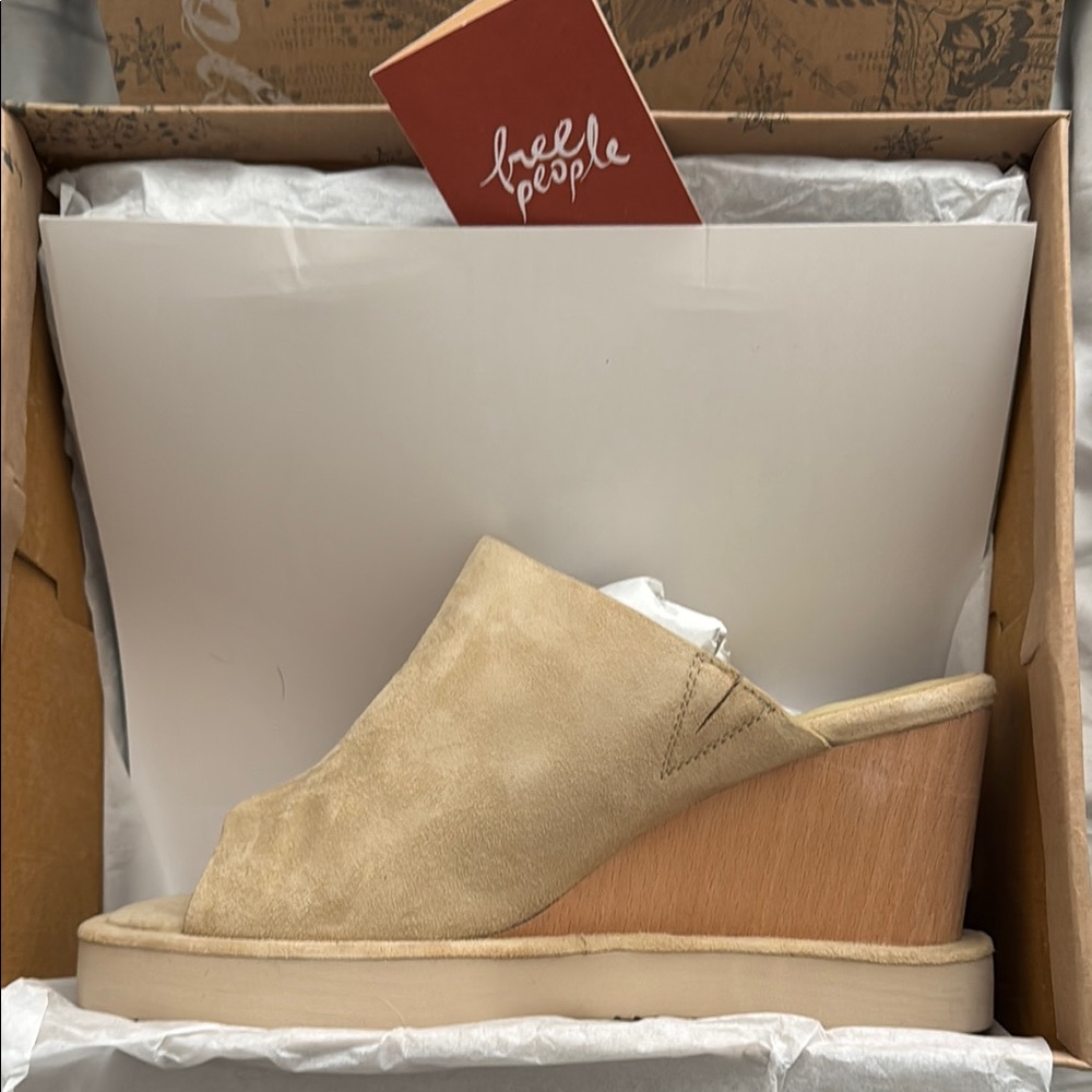 Free People Tan Running in Wedges Sandals
